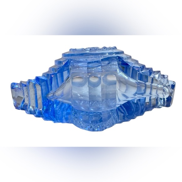 Art Deco Sapphire Czech Crystal Perfume Bottle - Picture 14 of 16